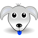 download Funny Dog Face Grey Cartoon clipart image with 225 hue color