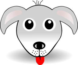 Funny Dog Face Grey Cartoon