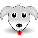 Funny Dog Face Grey Cartoon