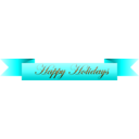 download Happy Holidays Ribbon clipart image with 180 hue color