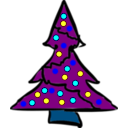 download Rough Xmas Tree clipart image with 180 hue color