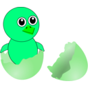 download Funny Chick Cartoon Newborn Coming Out From The Egg clipart image with 90 hue color