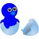 download Funny Chick Cartoon Newborn Coming Out From The Egg clipart image with 180 hue color