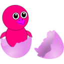download Funny Chick Cartoon Newborn Coming Out From The Egg clipart image with 270 hue color