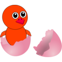download Funny Chick Cartoon Newborn Coming Out From The Egg clipart image with 315 hue color