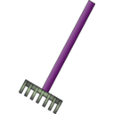 download Rake clipart image with 270 hue color