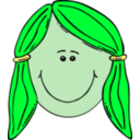 download Girl Face Cartoon clipart image with 90 hue color