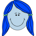 download Girl Face Cartoon clipart image with 180 hue color
