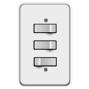 download Light Switch 3 Switches Two Off clipart image with 180 hue color
