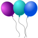 download Balloons clipart image with 180 hue color