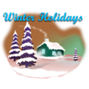 download Winter Holiday Scene clipart image with 135 hue color