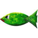 download Tiled Green Fish clipart image with 0 hue color