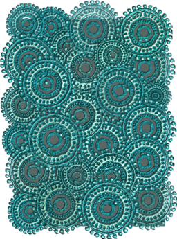 Teal Circle Pattern Scrapbook Paper