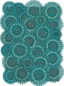 Teal Circle Pattern Scrapbook Paper