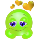 download In Love Smiley Emoticon clipart image with 45 hue color