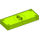 download Dollars clipart image with 315 hue color