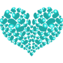 download Red Heart clipart image with 180 hue color