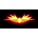 download Glowing Wing Symbol clipart image with 180 hue color