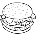 download Fast Food Lunch Dinner Chicken Burger clipart image with 0 hue color