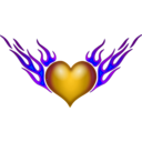 download Burning Heart clipart image with 45 hue color