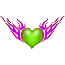 download Burning Heart clipart image with 90 hue color
