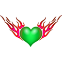 download Burning Heart clipart image with 135 hue color