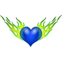 download Burning Heart clipart image with 225 hue color