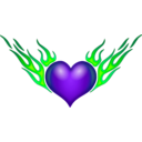 download Burning Heart clipart image with 270 hue color
