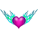 download Burning Heart clipart image with 315 hue color