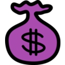 download Money Bag Icon clipart image with 270 hue color