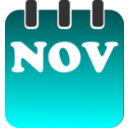 download November clipart image with 180 hue color