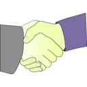 download Handshake With Black Outline White Man Hands clipart image with 45 hue color