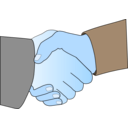 download Handshake With Black Outline White Man Hands clipart image with 180 hue color