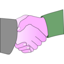 download Handshake With Black Outline White Man Hands clipart image with 270 hue color