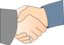 Handshake With Black Outline White Man Hands