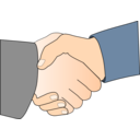 download Handshake With Black Outline White Man Hands clipart image with 0 hue color