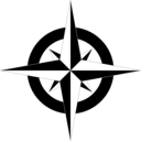 download Compass Rose B W clipart image with 270 hue color