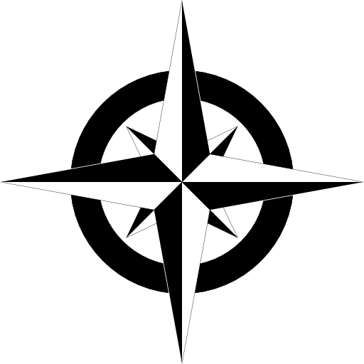 Compass Rose B W