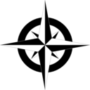 download Compass Rose B W clipart image with 0 hue color