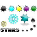 download Mixed Stars clipart image with 180 hue color