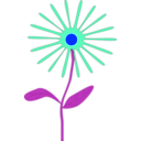 download Whimsical Pink Flower clipart image with 180 hue color