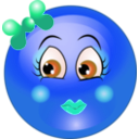 download Pretty Girl Smiley Emoticon clipart image with 180 hue color