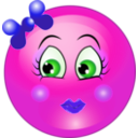 download Pretty Girl Smiley Emoticon clipart image with 270 hue color