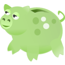 download Piggy Bank clipart image with 90 hue color