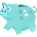 download Piggy Bank clipart image with 180 hue color