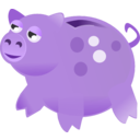 download Piggy Bank clipart image with 270 hue color