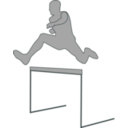 download Hurdling Silhouette clipart image with 180 hue color