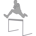 download Hurdling Silhouette clipart image with 270 hue color
