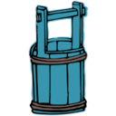 download Wooden Bucket clipart image with 180 hue color