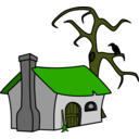 download Witchs Cottage clipart image with 45 hue color